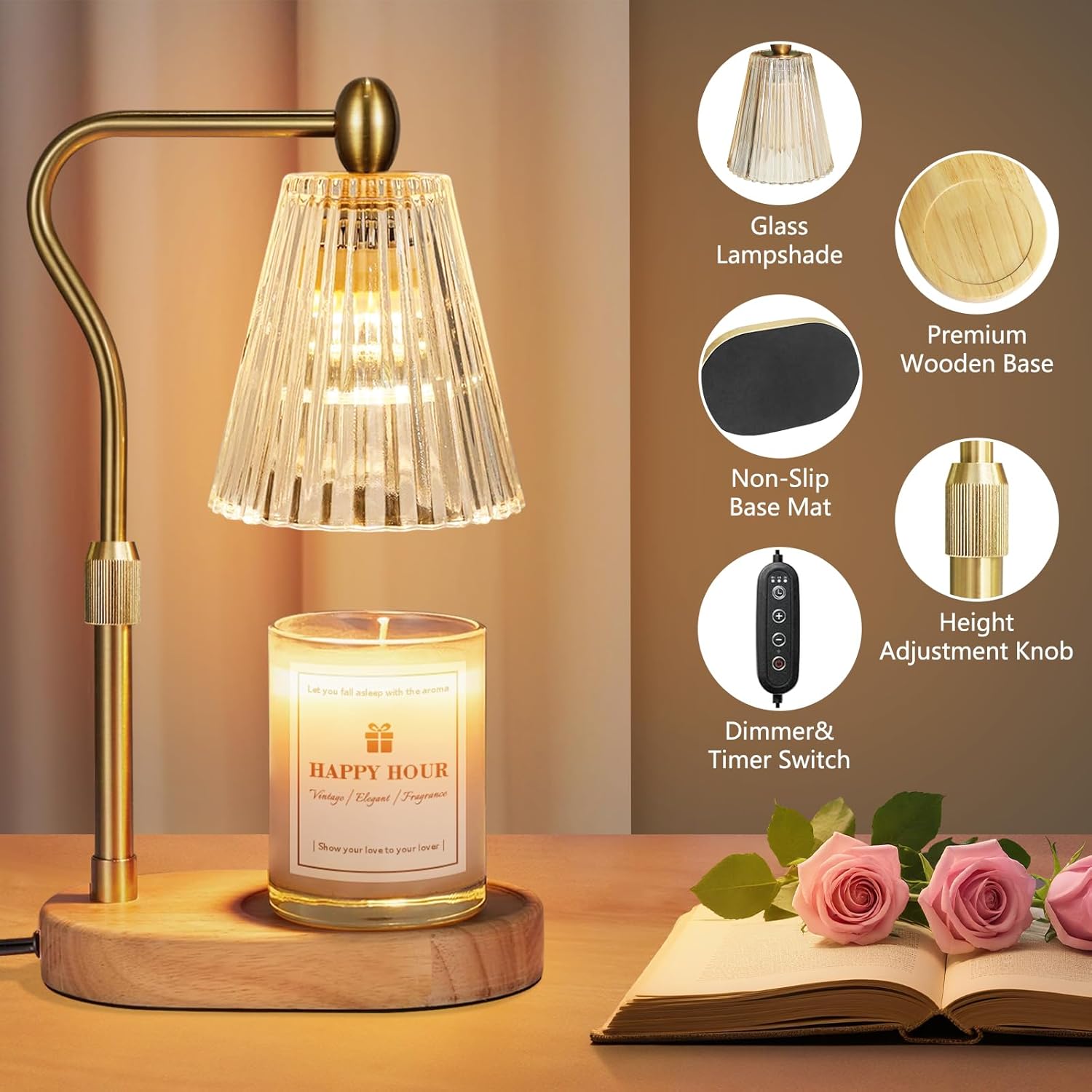 Candle Warmer Lamps with Timer and Dimmer for Home Decor
