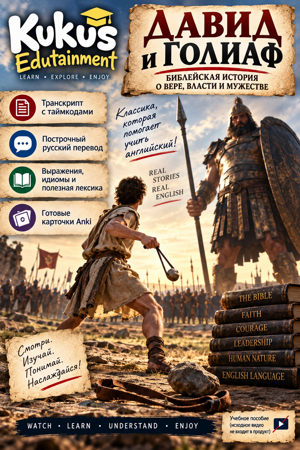 Учебный материал Kukus Edutainment по английскому языку на основе фильма «Давид и Голиаф»