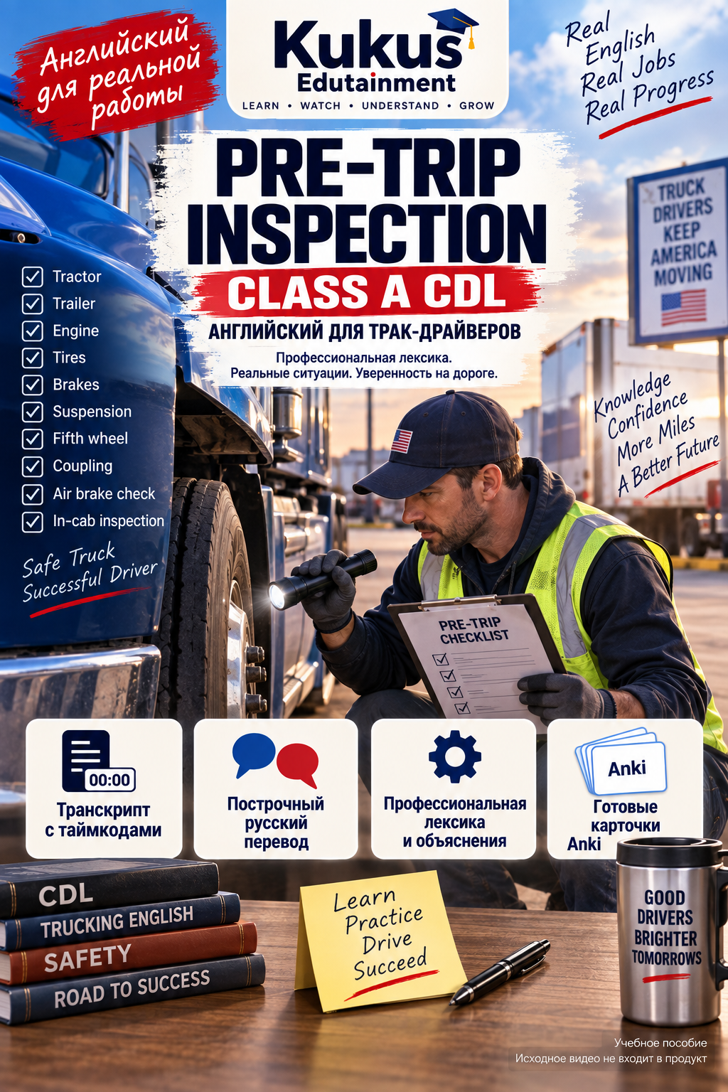 Учебный материал Kukus Edutainment по английскому языку для Pre-Trip Inspection Class A CDL